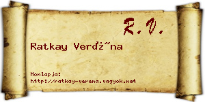 Ratkay Veréna névjegykártya